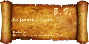 Bojarszky Ivonn névjegykártya